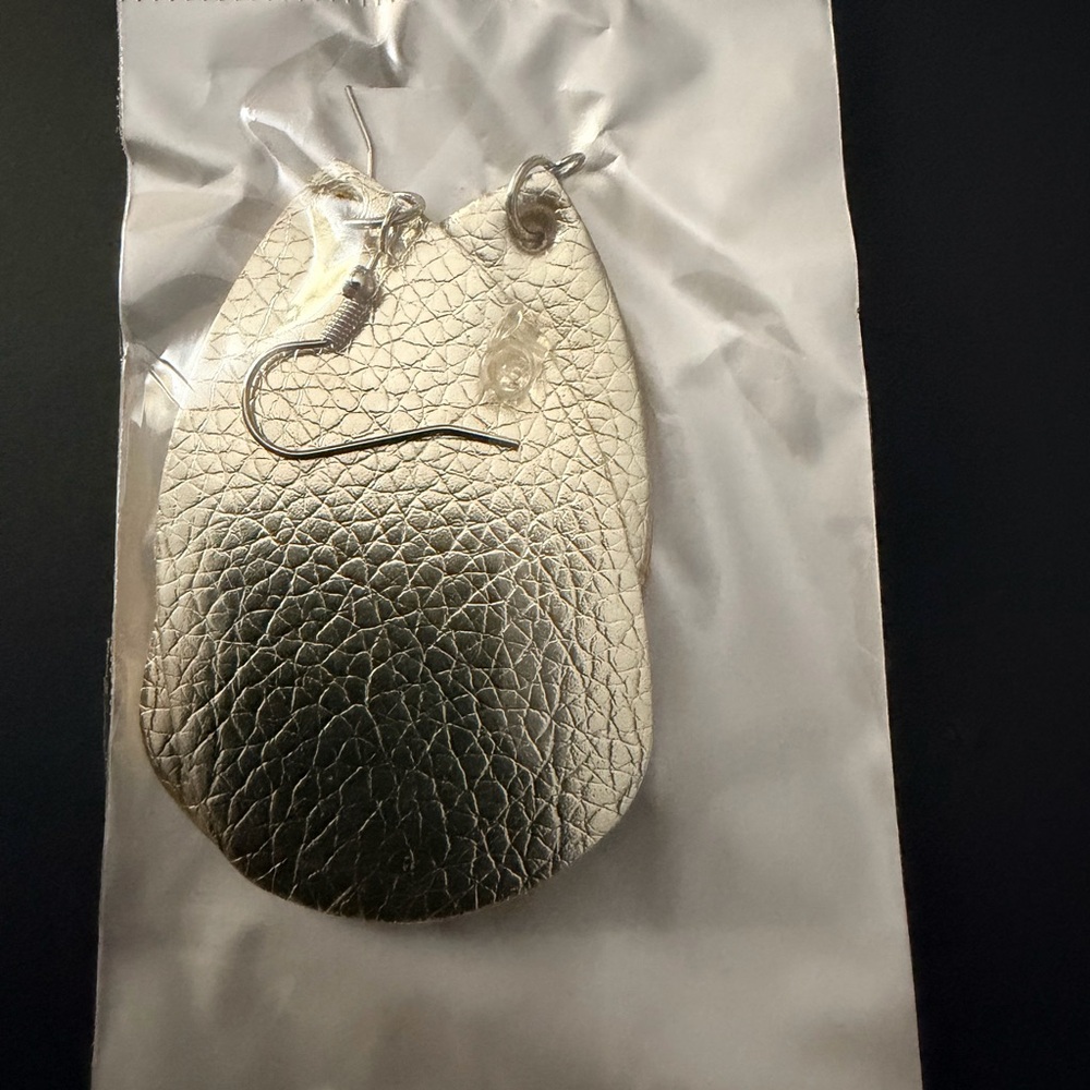 Metallic Textured Teardrop Earrings